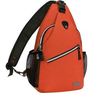 Orange Sling Backpack, Multipurpose Crossbody Shoulder Bag Travel Hiking Daypack